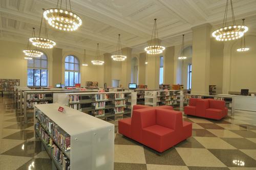 The newly restored Philbrick Hall at Parkway Central Library
